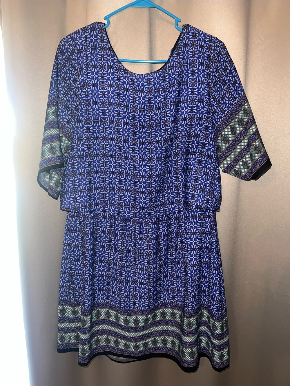 dina be Navy Blue Printed Dress